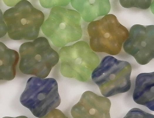 7mm Mixed-Color Matte Flower Spacer Beads [50]