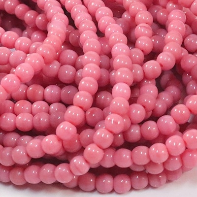 4mm Opaque Rosy Pink Round Beads [100]