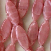 20mm Pink Satin Long Oval Beads [15]