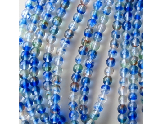 6mm Blue Tri-Color Round Beads [55]