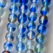 6mm Blue Tri-Color Round Beads [55]