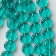 8mm Teal Coin Beads [50]