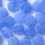 8mm Blue Swirl Coin Beads [50] (see Defects)