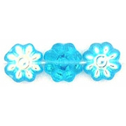 9mm Aqua AB Daisy Beads (50)