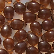 8mm Dark Topaz (Brown) Teardrop Beads [50]