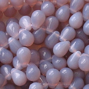 8mm Lavender Opalescent Teardrop Beads [50]