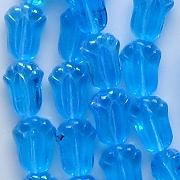 12mm Aqua Luster Tulip Beads [50]