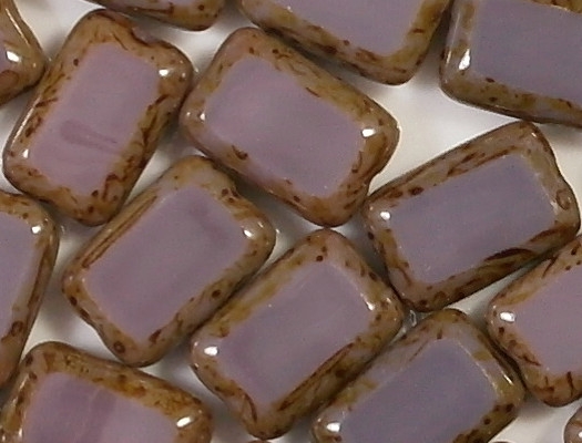 12mm Amethyst Picasso Polished Rectangle Beads [20]