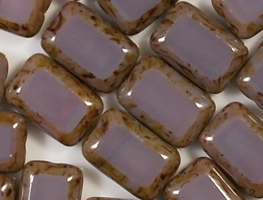12mm Amethyst Picasso Polished Rectangle Beads [20]