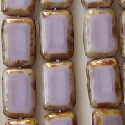 12mm Opaque Light Amethyst Polished Rectangle Beads [20] (see Comments)