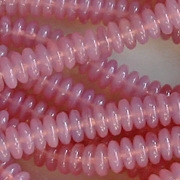 2x6mm Pink Opalescent Rondelle Beads [50] (odd lot)