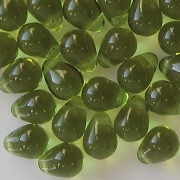 9mm Olive Green Teardrop Beads [50] (see Comments)