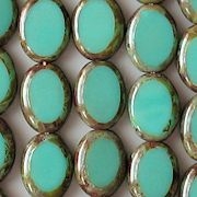 12mm Turquoise Picasso Polished Oval Beads [20] (see Comments)