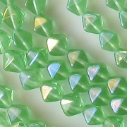 6mm Light Green Iris Bicone Beads [50]