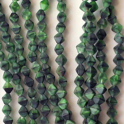 6mm Green Tiger Matte Bicone Beads [50]