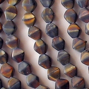 6mm Brown Tiger Matte Bicone Beads [50]