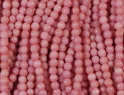 4mm 'Strawberry & Cream' Pink Round Beads [99+]