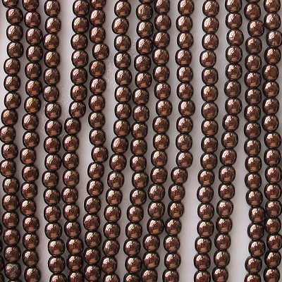 4mm Dark Bronze Round Glass Beads [100]