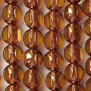 8mm Topaz/Bronze 3-Cut Round Beads [25]