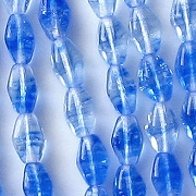 8mm Blue/Clear Long Bicone Beads [55]