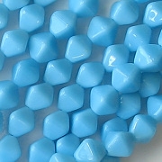 6mm Opaque Baby Blue Bicone Beads [50]