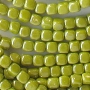 3.5mm Opaque Olive Green Luster Cube Beads [100]