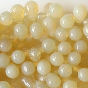 6mm Light Topaz Opalescent Teardrop Beads [100]