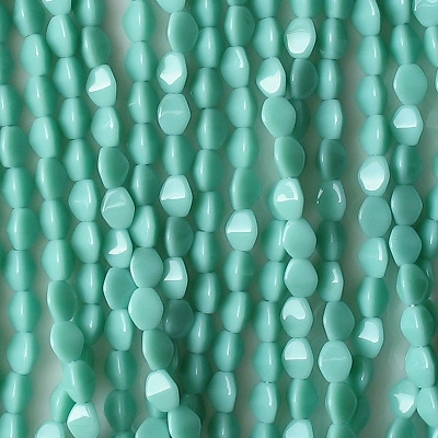 5mm Turquoise Pinched Oval Beads [100]