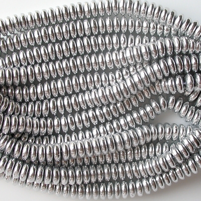 2x6mm Silver-Colored Rondelle Beads [100]