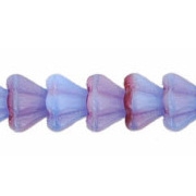 5x6mm Blue/Raspberry Bell Flower Beads [50]