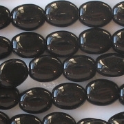 8mm Black Flat Oval Beads [50]