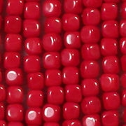 3.5mm Opaque Red Cube Beads [100] (see Comments)