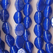 5mm Dark Blue Luster Pinched Oval Beads [100]