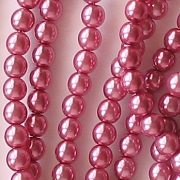 4mm Mauve Round Glass Pearls [118+] (see Comments)