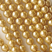 6mm Gold-Colored Round Glass Pearls [75]