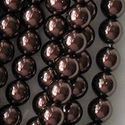 6mm Brown Round Glass Pearls [75] (see Comments)