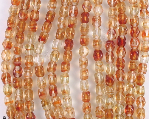 6mm Clear/Crimson Nugget Beads [50]