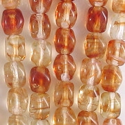 6mm Clear/Crimson Nugget Beads [50]