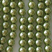 4mm Olive Green Round Glass Pearls [118+]