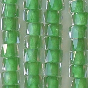 5x6mm Green-Lined Faceted Pony Beads [50]