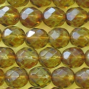 8mm Olive Picasso Faceted Round Beads [50]