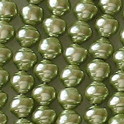 6mm Light Olive Green Snail-Shell Glass Pearls [75] (see Comments)
