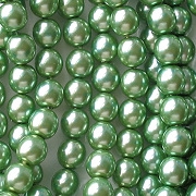 6mm Olive Green Round Glass Pearls [80] (see Comments)