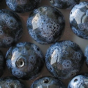 20mm 'Denim' Blue Round Pottery Beads [5]