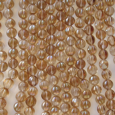 8mm Clear Celsian Fluted Beads [50]