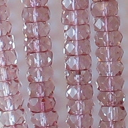 3x6mm Light Pink/Gold-Luster Faceted Rondelle Beads [50] (see Comments)