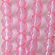 6mm Bright Pink Coated Faceted Round Beads [50]