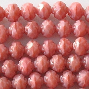 5x6mm Coral Pink Faceted Rosebud Beads [50]