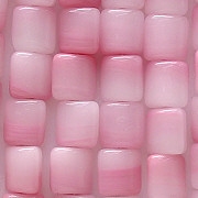 8mm Pink/White Pillow Beads [50]