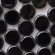 10mm Black Picasso Polished Coin Beads [20]